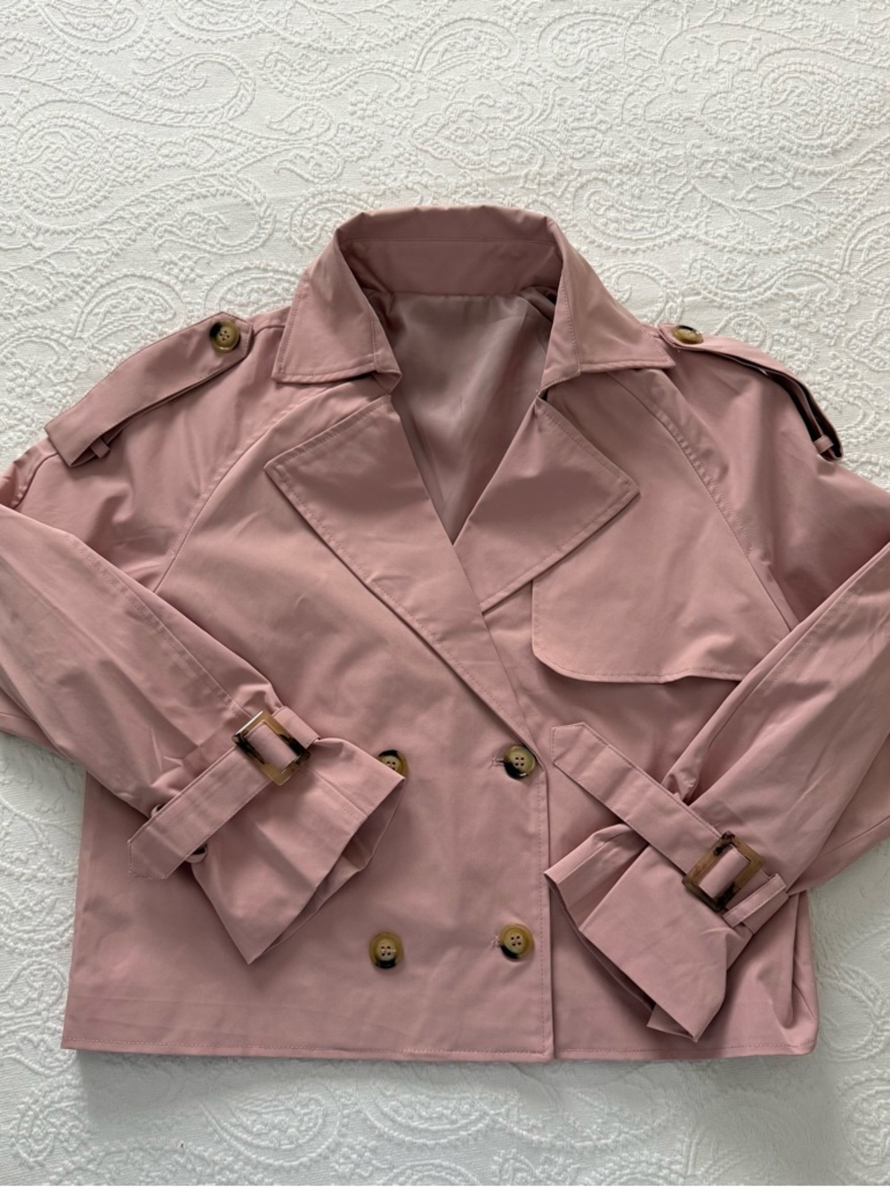 Women's Dusty Rose Short Trench Coat - Unbranded